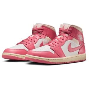 Jordan women’s Air Jordan 1 Mid Sail/Pink size 6.5